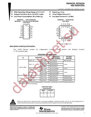 SN74HC04IPWRG4Q1 datasheet  